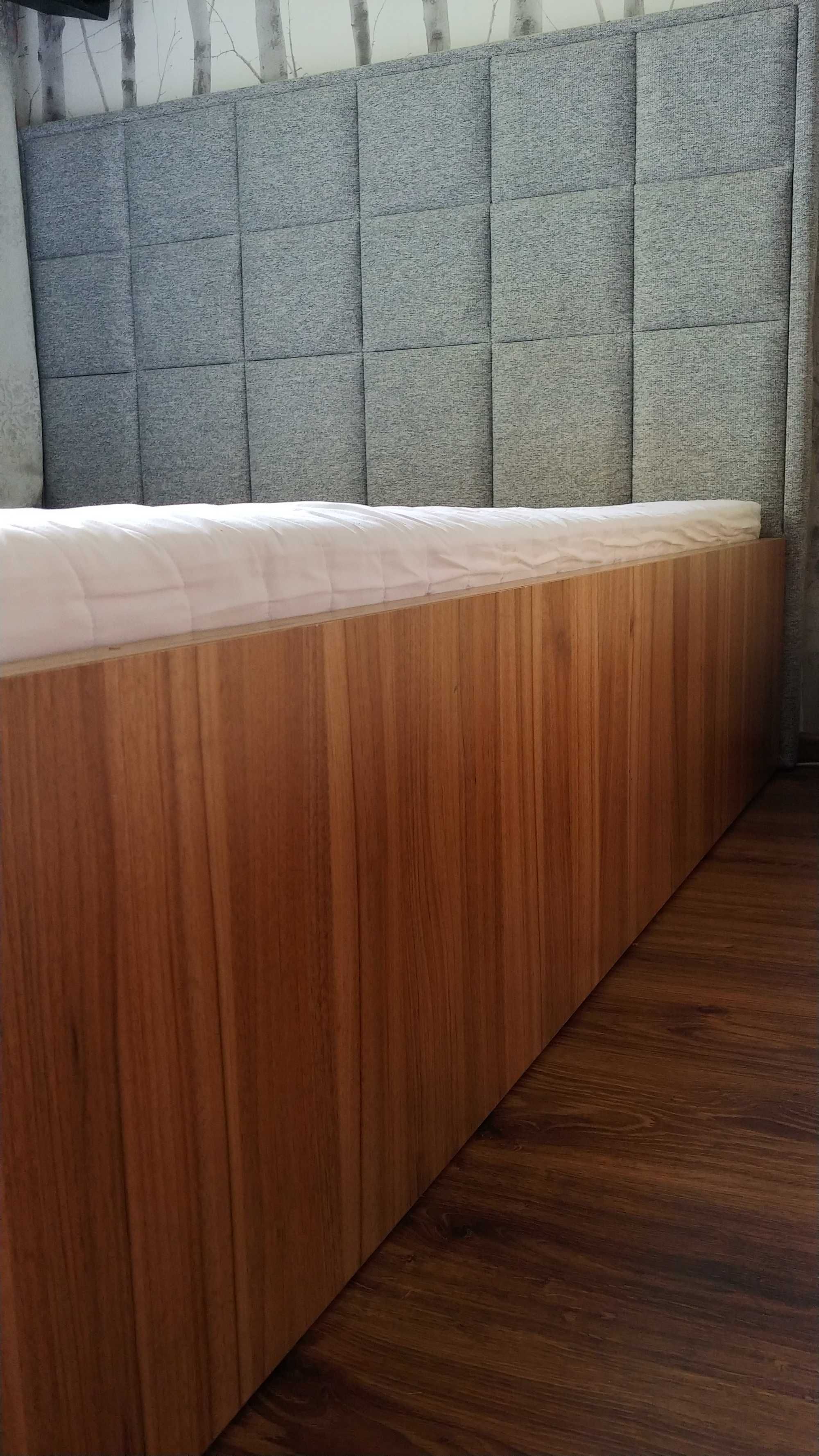 Łóżko 150x200 panelowe wezgłowie, metalowa konstrukcja, duży pojemnik