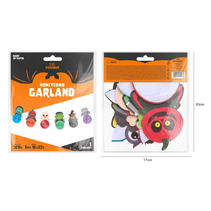 Girlanda papierowa HONEYCOMB "HALLOWEEN MONSTERS" 300cm