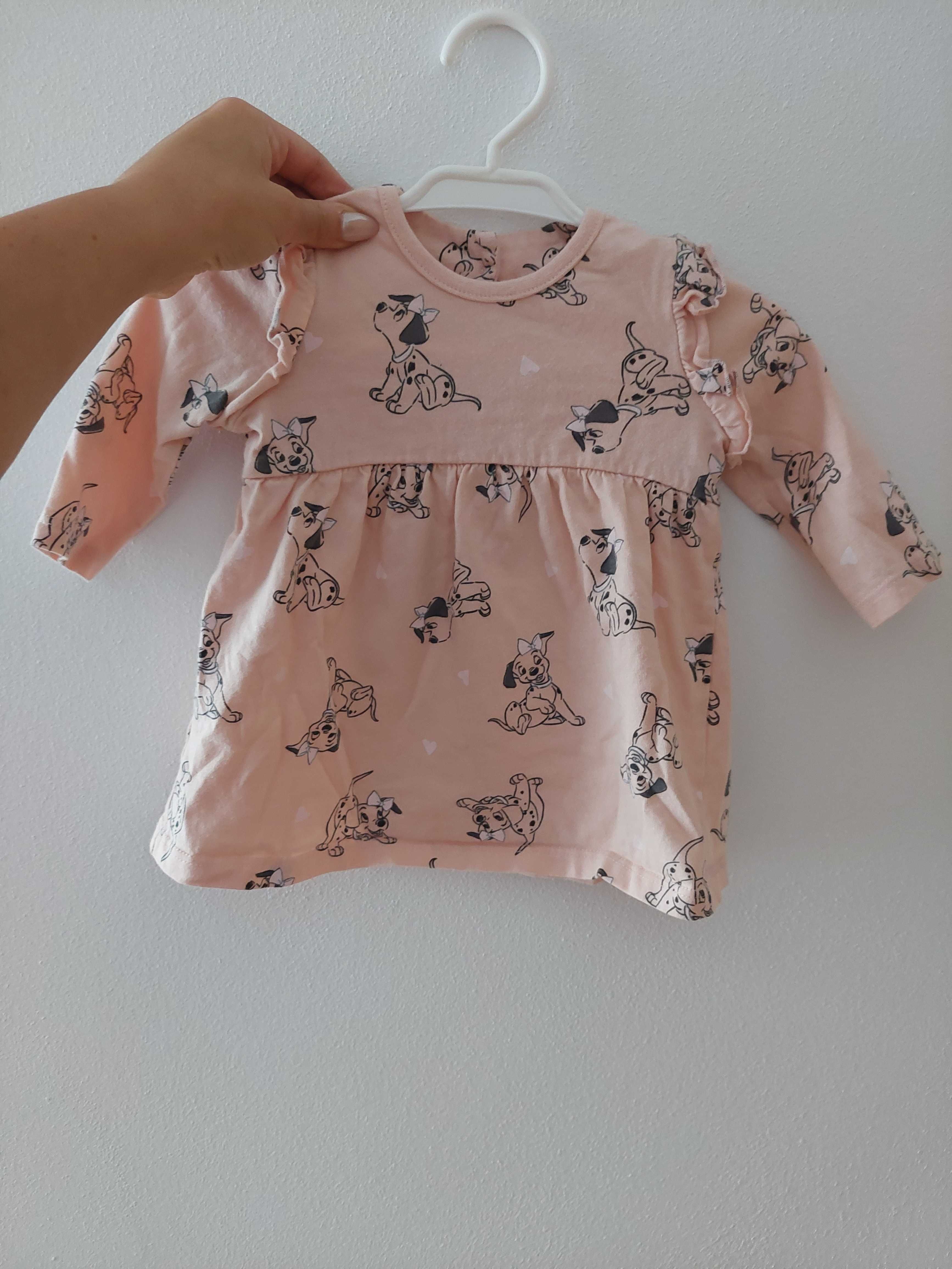 Morelowa sukienka w dalmatyńczyki George 0-3m 56-62cm