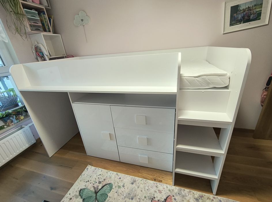 Antresola, łóżko piętrowe z biurkiem