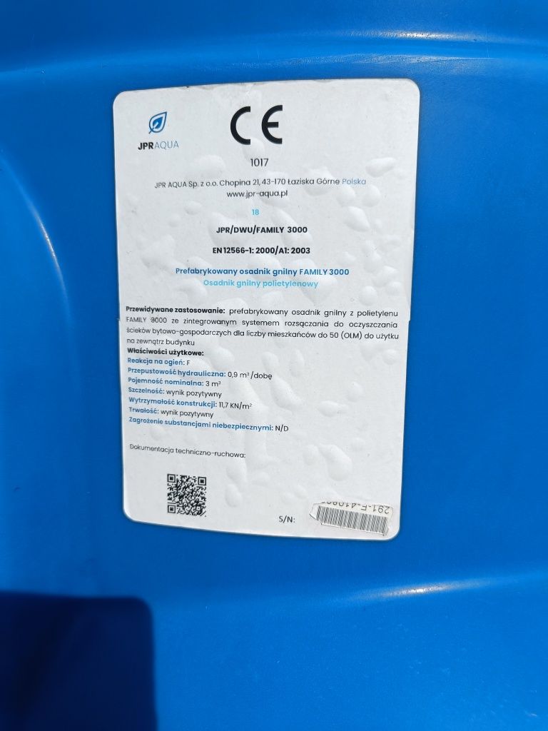 zbiornik 3000l, szambo osadnik gnilny, deszczówka