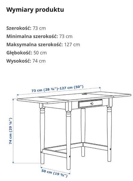 Ikea INGATORP Biurko białe, używane