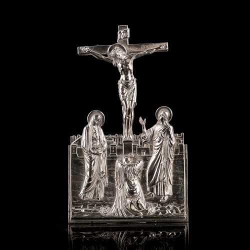 Krucyfiks posrebrzany, Belgia 1920