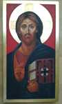 IKONA Jezus Pantokrator - ikona religijna, drewniana, tempera, złocona