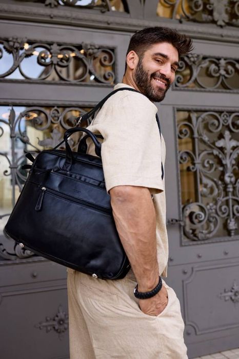 gustowna torba na laptopa do 14 cali wykonana ze skóry ekologicznej