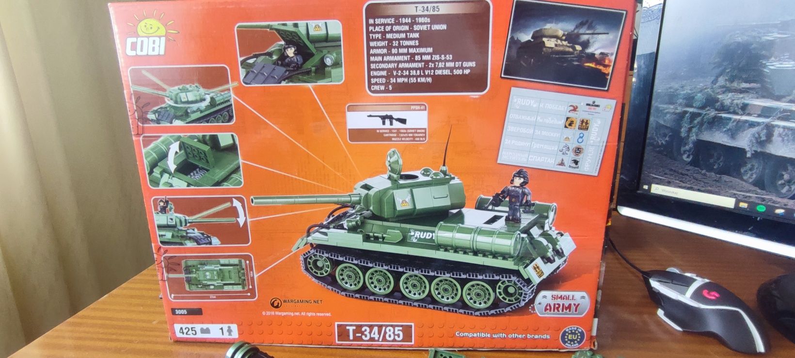 COBI 3005 T-34/85 WoT NIEKOMPLETNY +pudełko i instrukcja