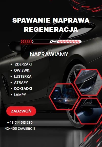 Naprawa Regeneracja Spawanie Zderzaków/Owiewek/Tworzyw sztucznych