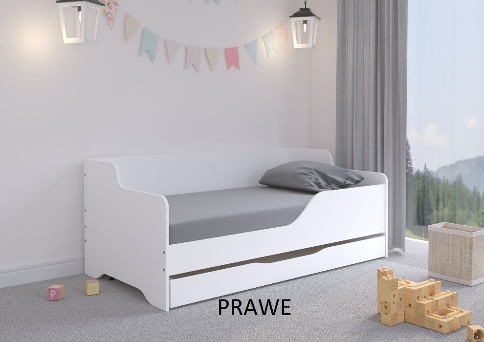 Łóżko dziecięce LILU 160x80 materac+ szuflada BIAŁA SOFA