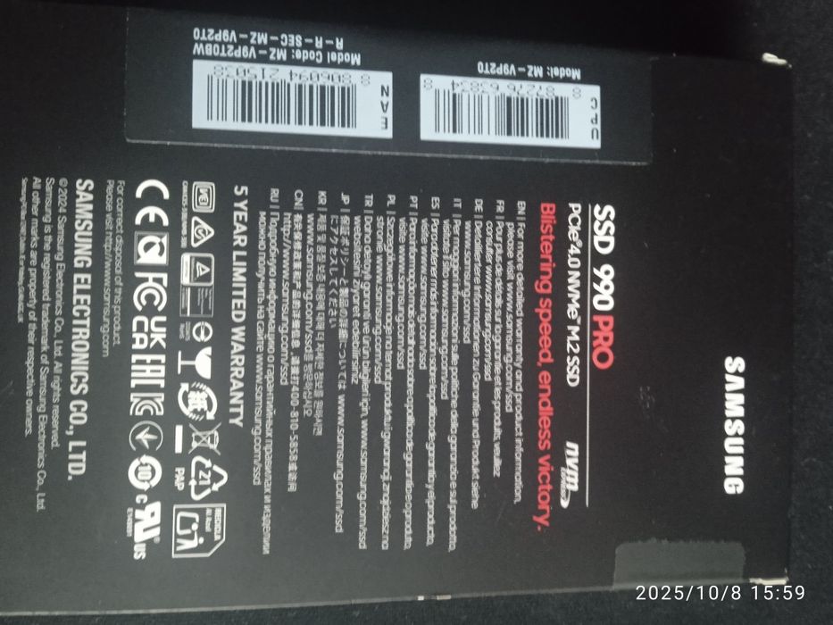 Накопичувач (ssd) Samsung 990 PRO .2 ТВ.Новий.