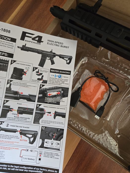 Nowy Czarny Karabin na kulki żelowe do zabawy