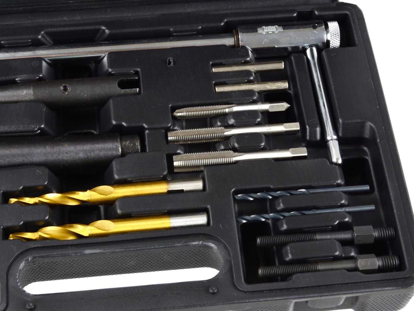 Zestaw do demontażu urwanych świec żarowych naprawy gwintu 8-10mm 2157