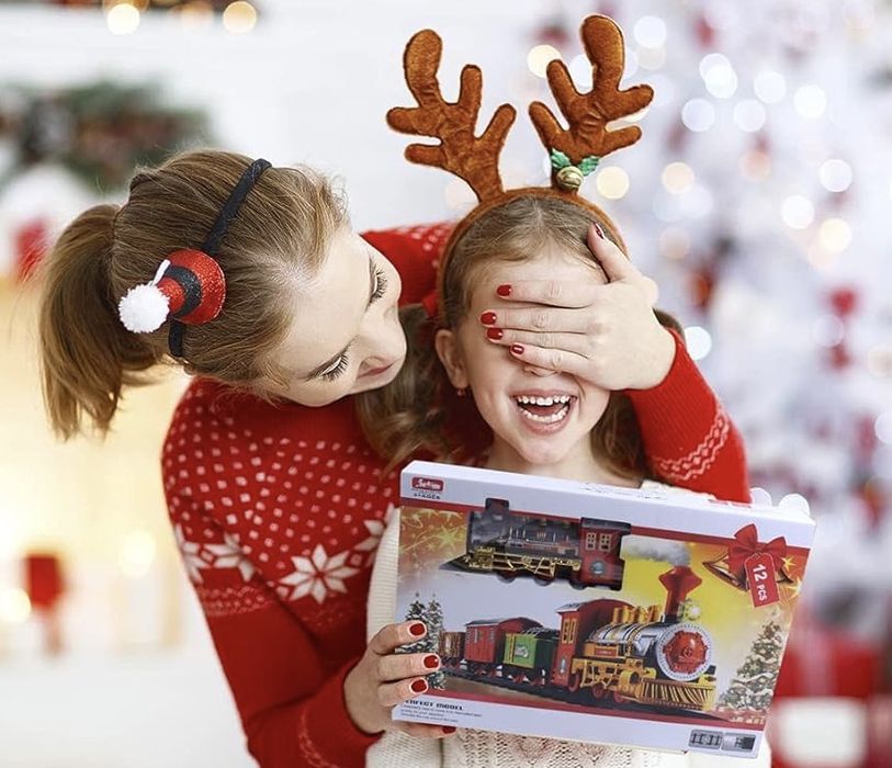 Новорічна дитяча залізниця з підсвіткою звуком детская железная дорога