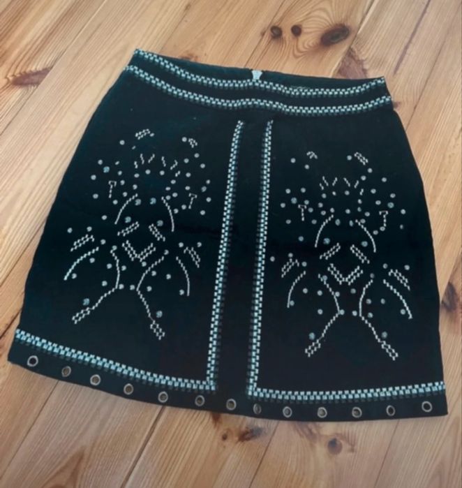 Czarna mini spódniczka river island xs/s jak nowa