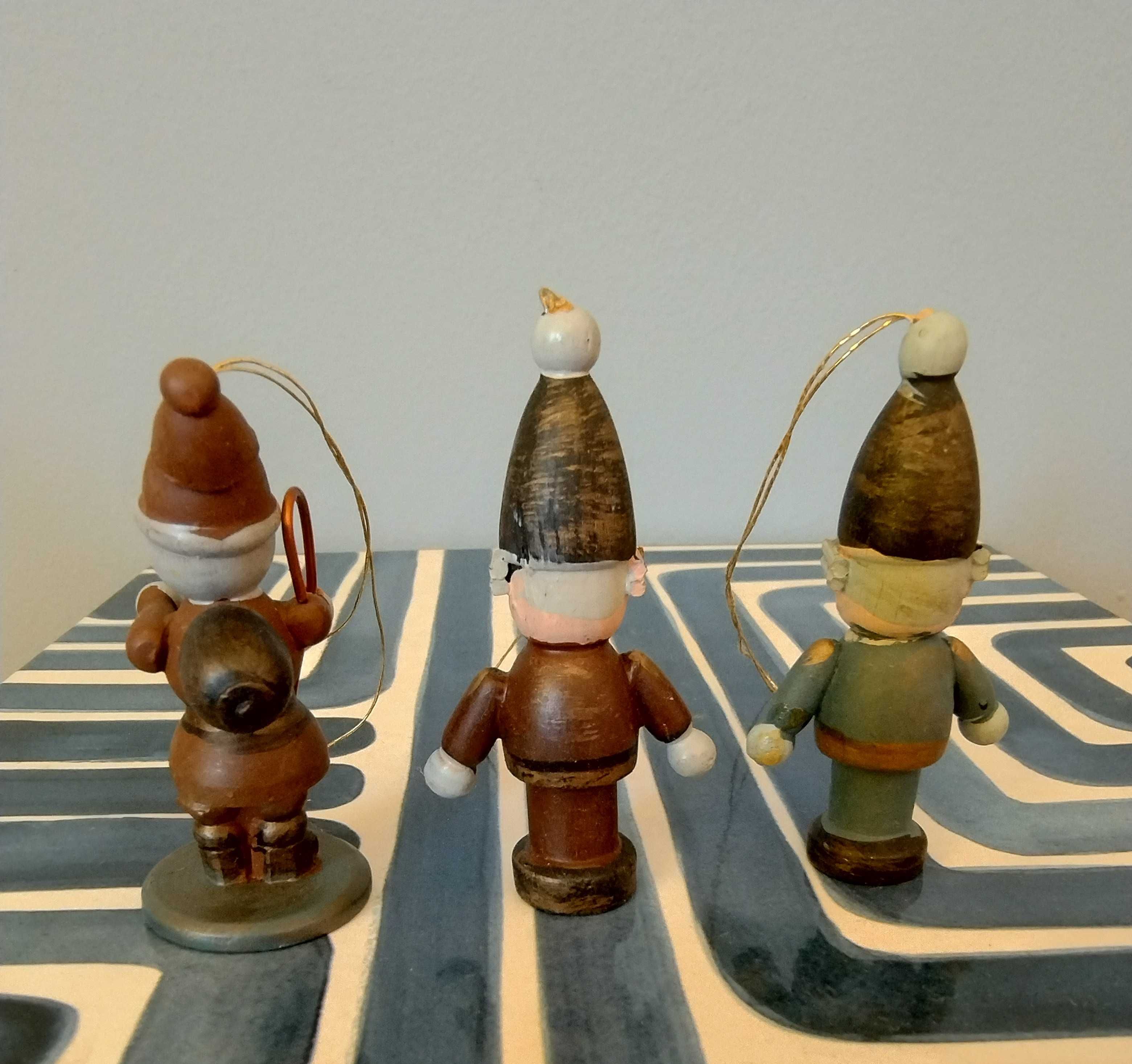 Figurki bombki na choinkę drewniane małe miniaturki anioły aniołki
