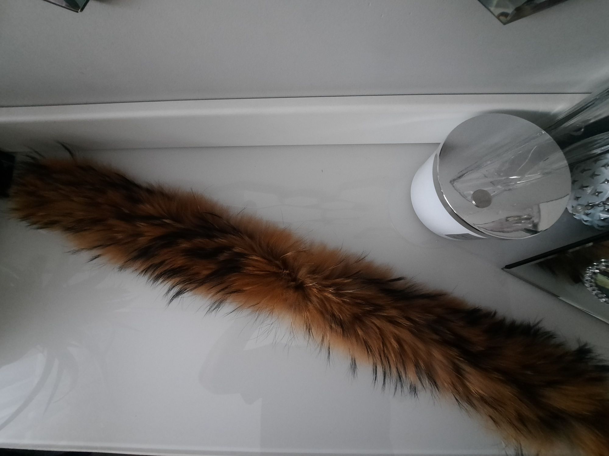 JENOT naturalny 82cm obszycie kaptura kołnierz przypinka dopinka