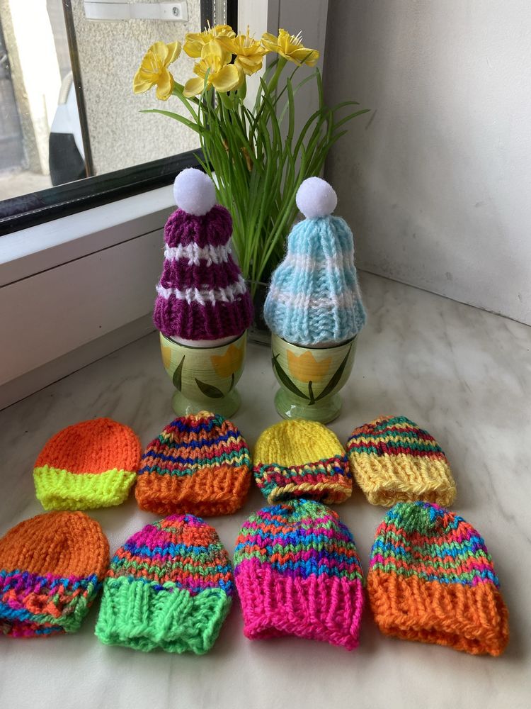 Czapeczki nakrycie na jajka handmade