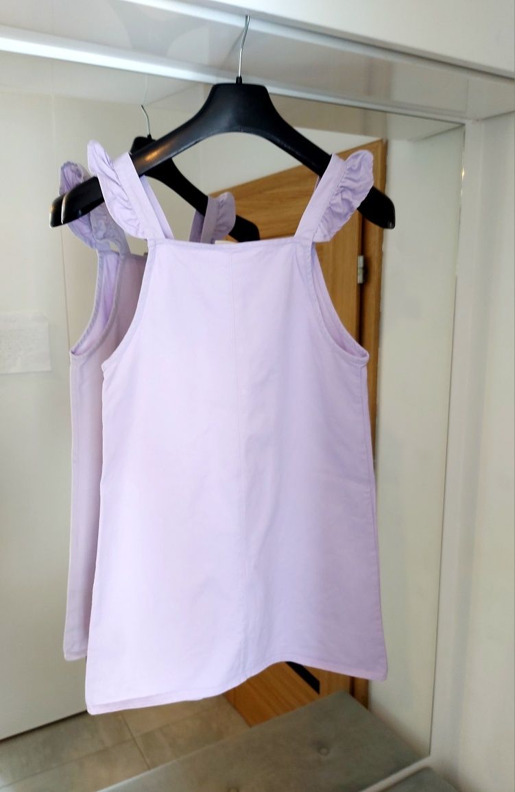 Jeansowa sukienka dla dziewczynki 152 Zara kolor liliowy lawendowy