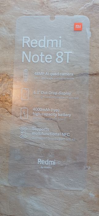 Smartfon Xiaomi Redmi Note 8T 4GB RAM 64GB ROM.
Stan technicz