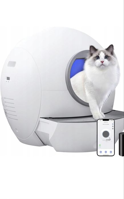 Samoczyszcząca się kuweta dla kotów AmiCura CURA1 | LED | WiFi