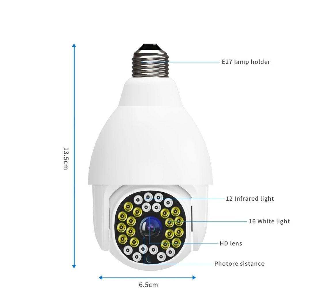 Câmara Lampada Guudgo v380 wifi visão nocturna detetor movimento NOVO