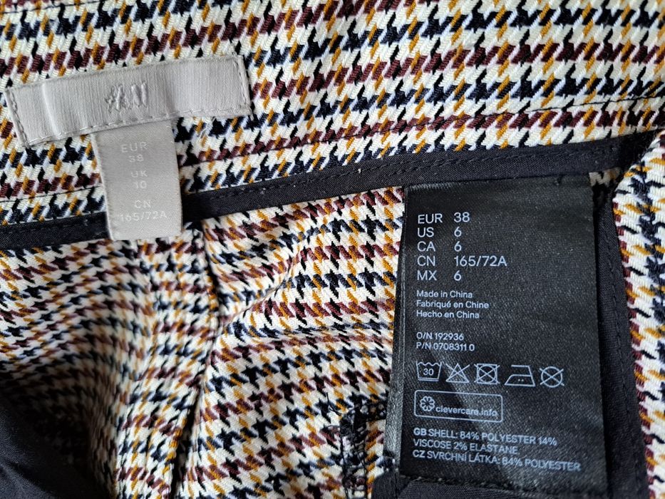 Spodnie w pepitkę H&M r. 38