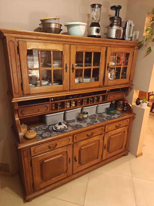 Kredens drewniany dębowy