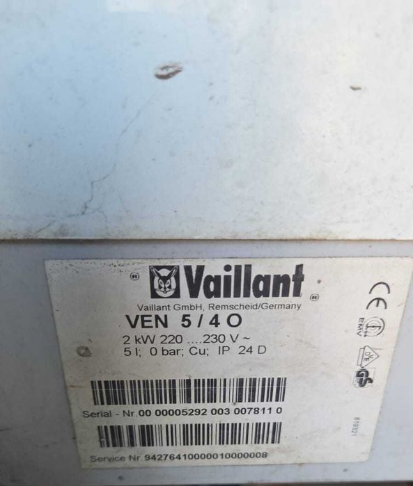 Vaillant VEN 5 O VEN 5 O Zasobnik ciepłej wody A (A+ - F)