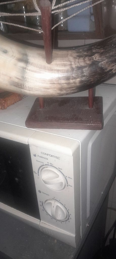 Replica de um barco feito num corno