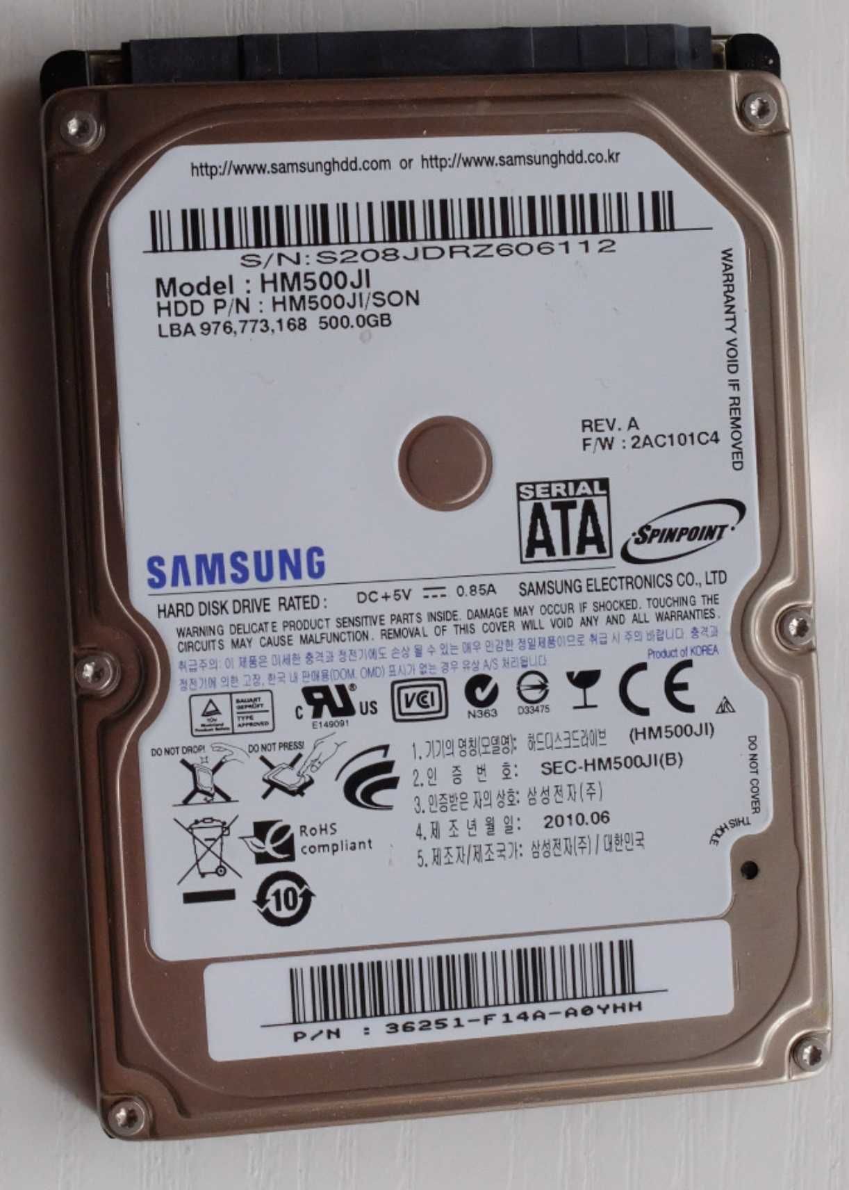 Dysk SAMSUNG HM500JI 500GB 2.5'' SATA II Zabrze