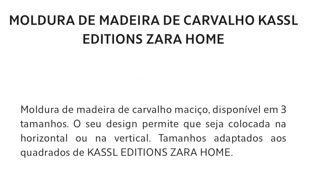 Moldura de Madeira de Carvalho Kassl Editions Zara Home NOVO