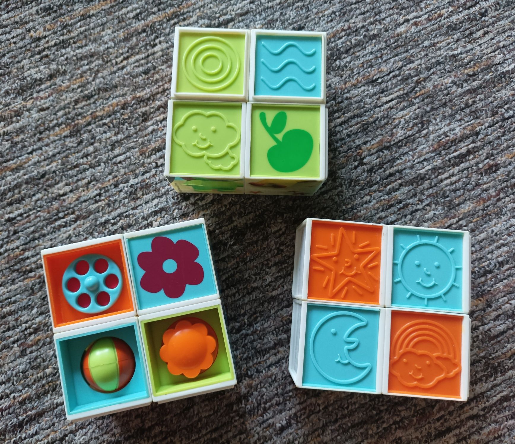 Klocki edukacyjne puzzle sensoryczne układanka 12m+ Cotoons Smoby