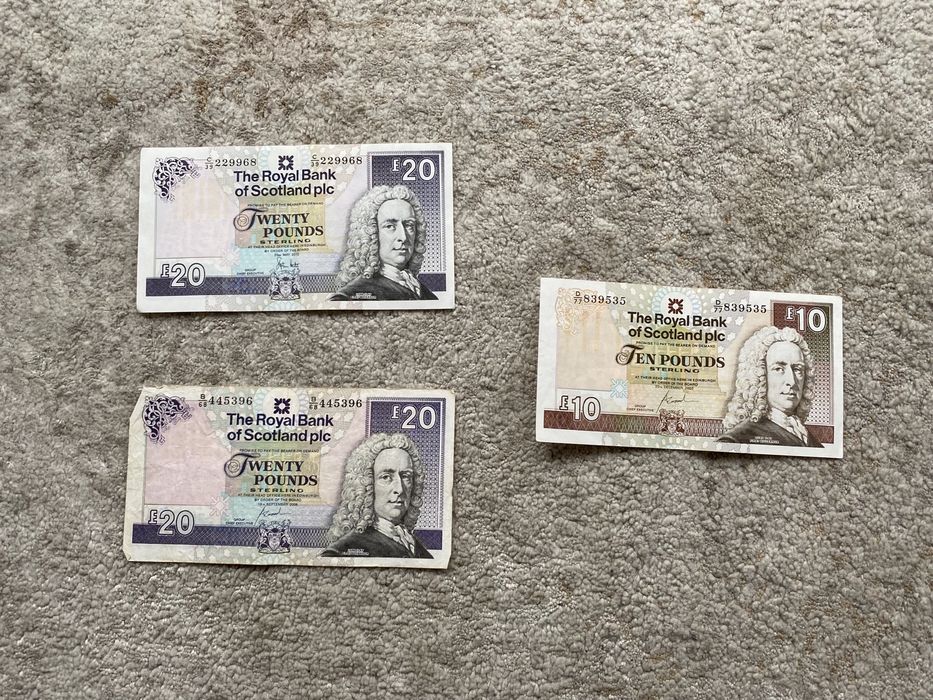 Шотландські фунти стерлінги (лот 17 шт або окремо)