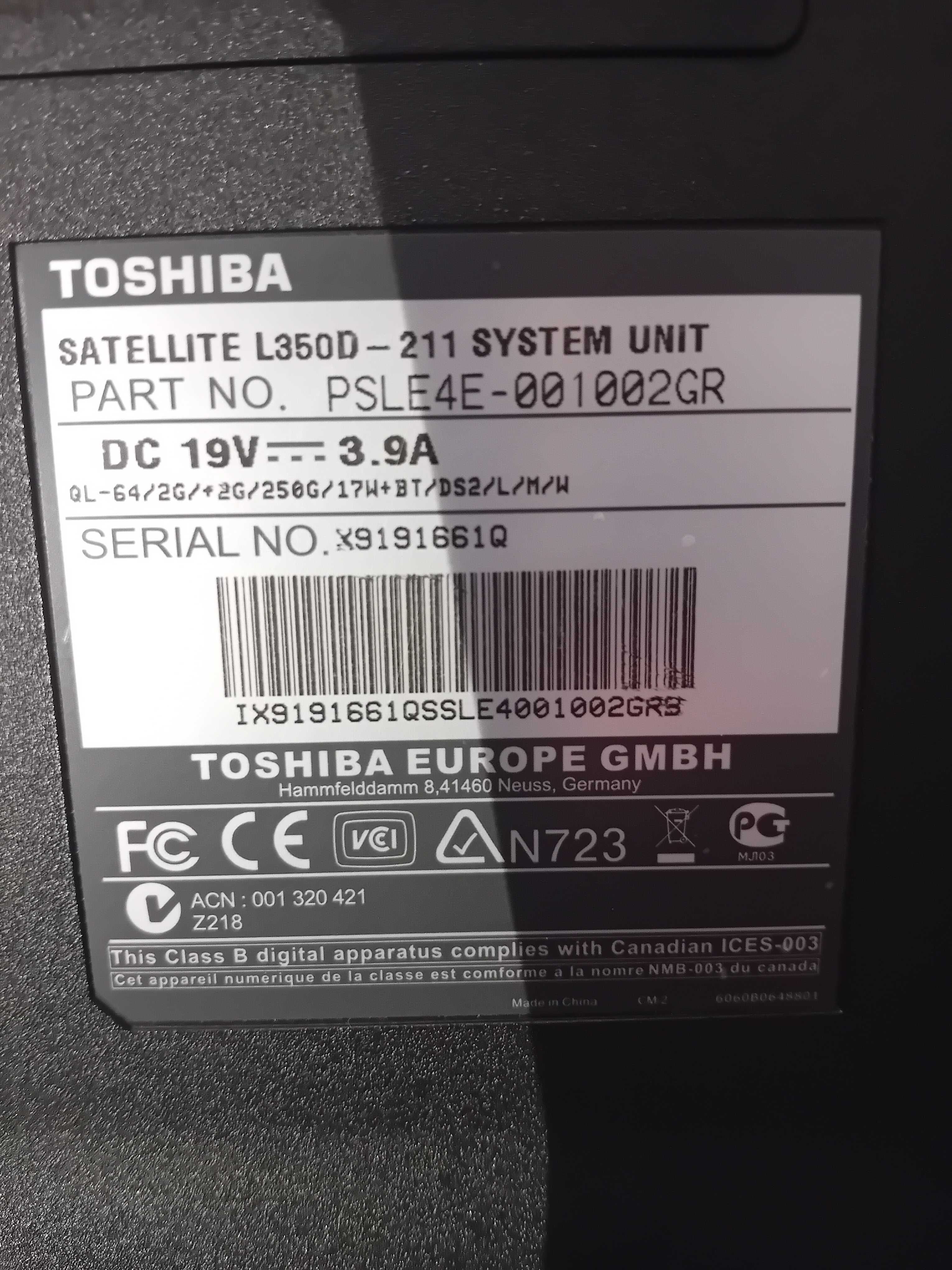 Laptop toshiba L450D