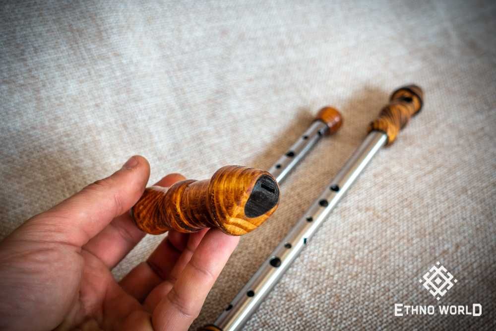 Сопілка Leleka (свирель дудка) з дерева та металу | 10 отворів | NEW