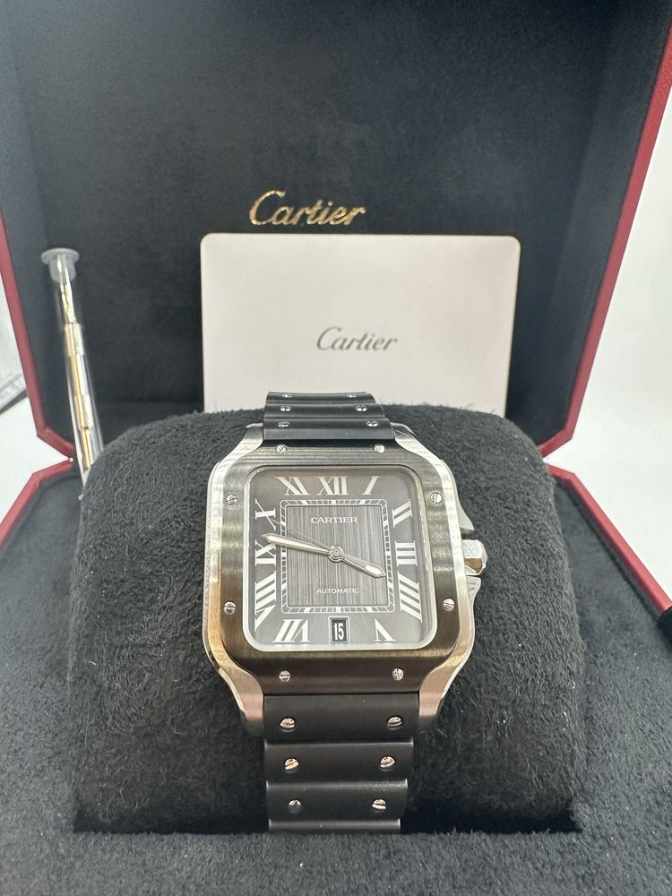 Cartier Santos Large Grey Dial Stainless