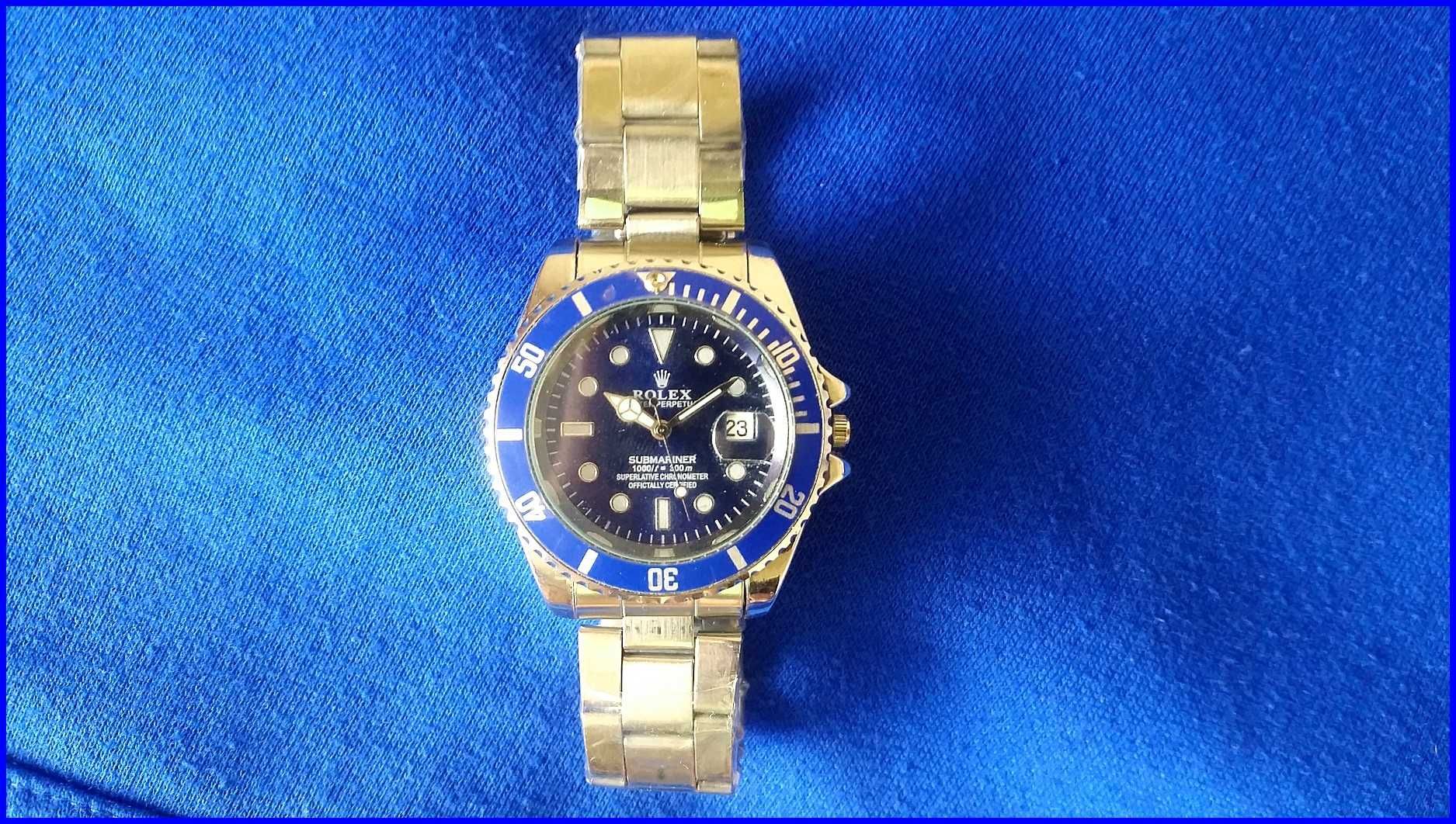 NOWY Zegarek Męski Rolex Submariner Date Blue Dial Obrotowy Bezel 180°