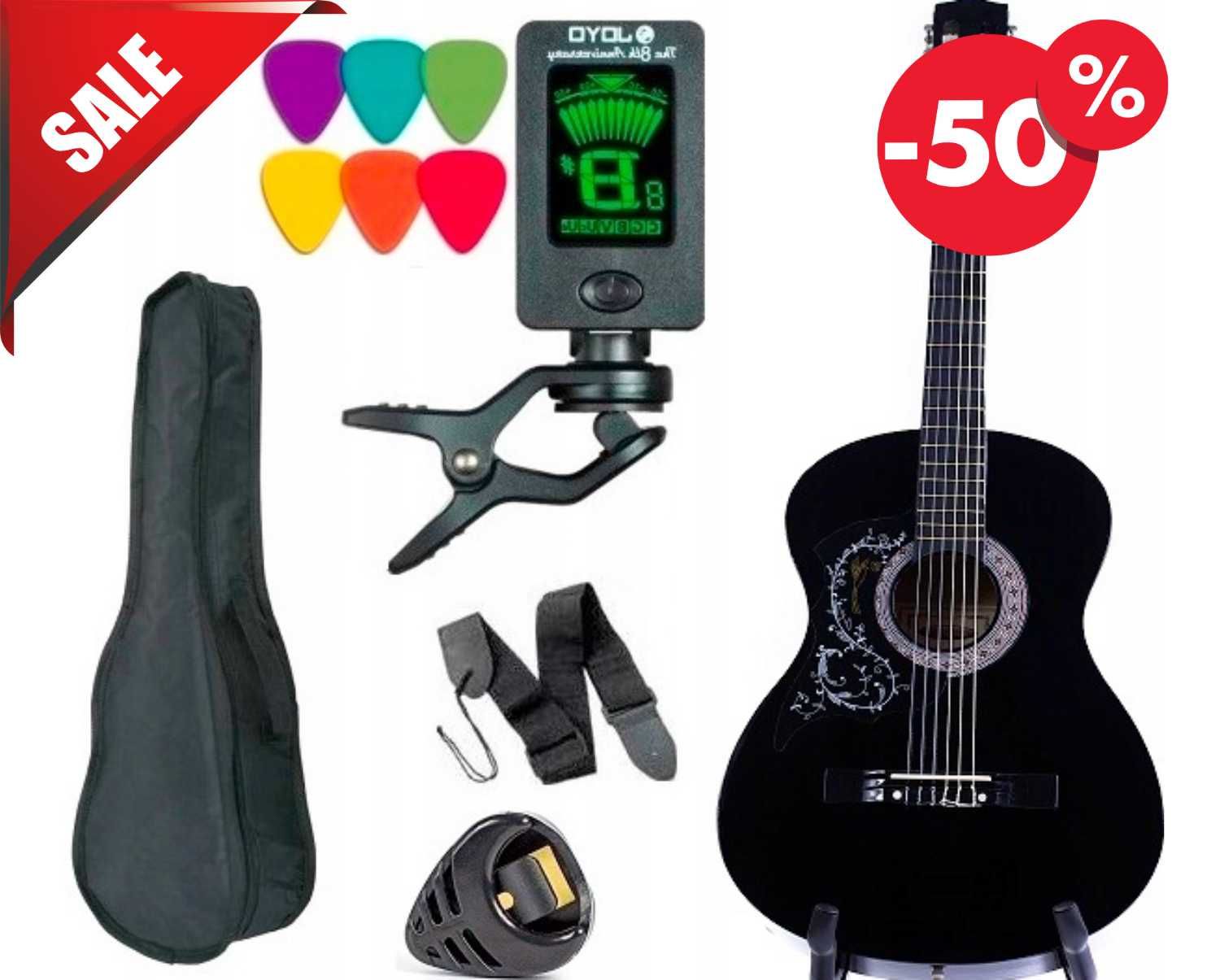 Nowoczesna GITARA Klasyczna Akustyczna 4/4 *44 Początkująca (GRATIS)
