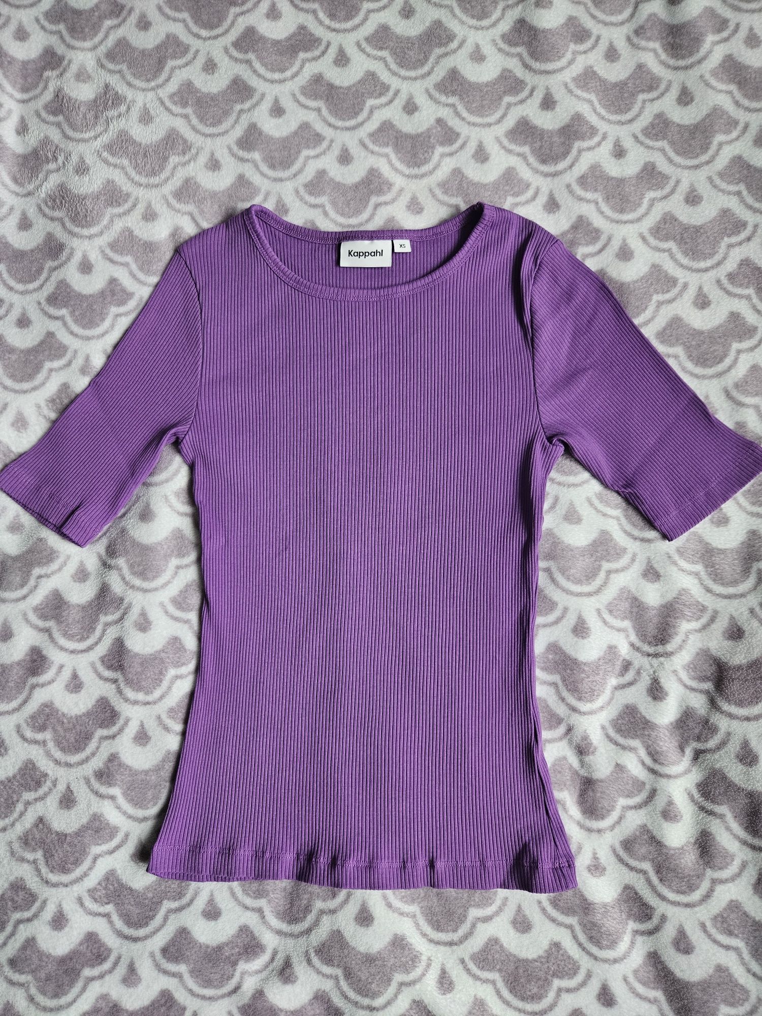 Liliowa prążkowana koszulka bluzka kappahl xs s 34 36