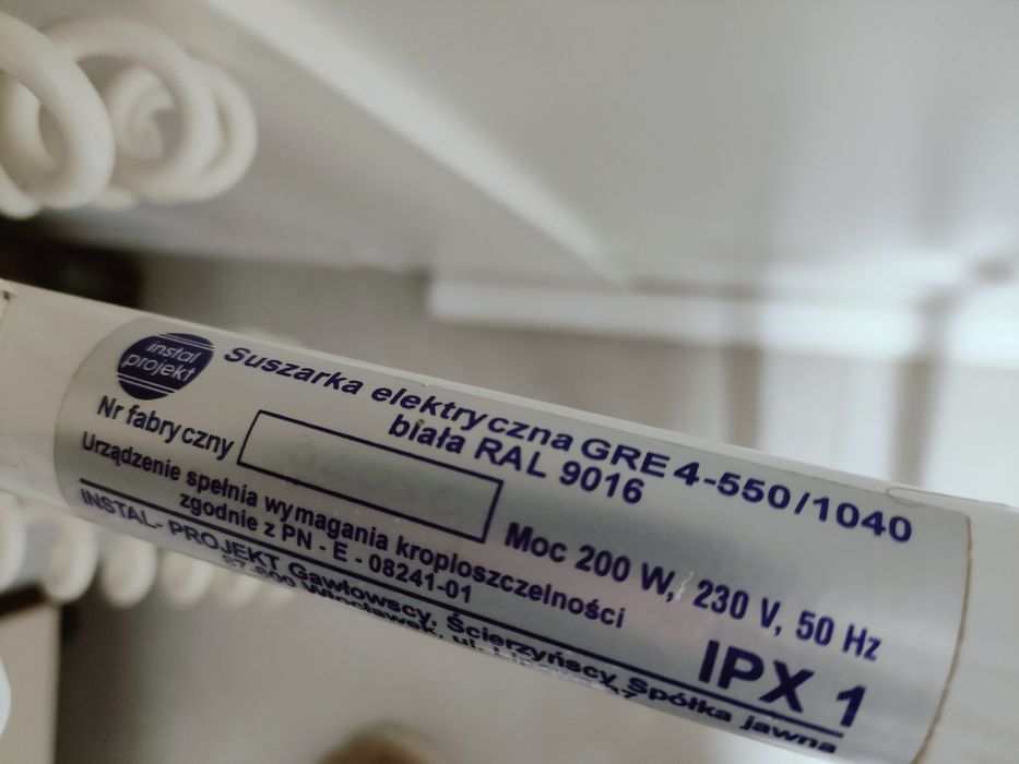 Grzejnik Suszarka elektryczna obrotowa biała INSTAL-PROJEKT 200W