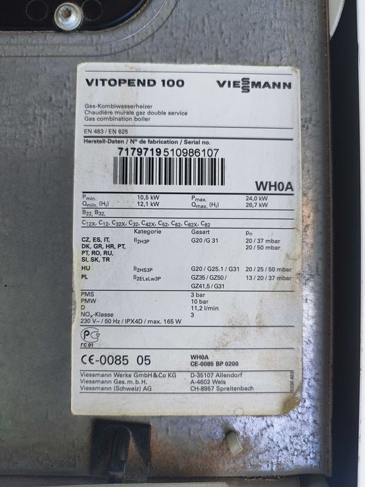 Piec gazowy dwufunkcyjny używany