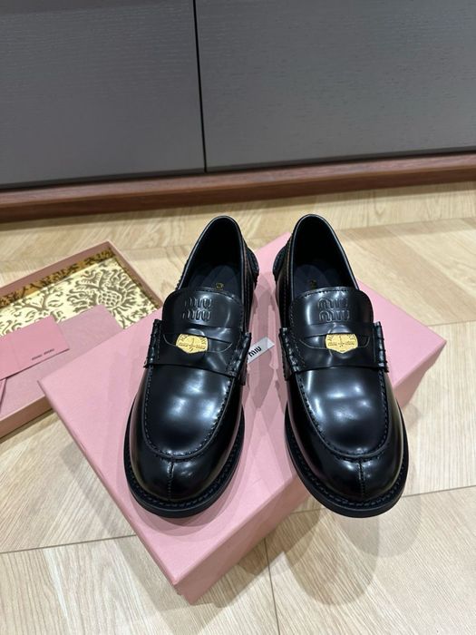 Лофери чорні/ коричневі Miu Miu