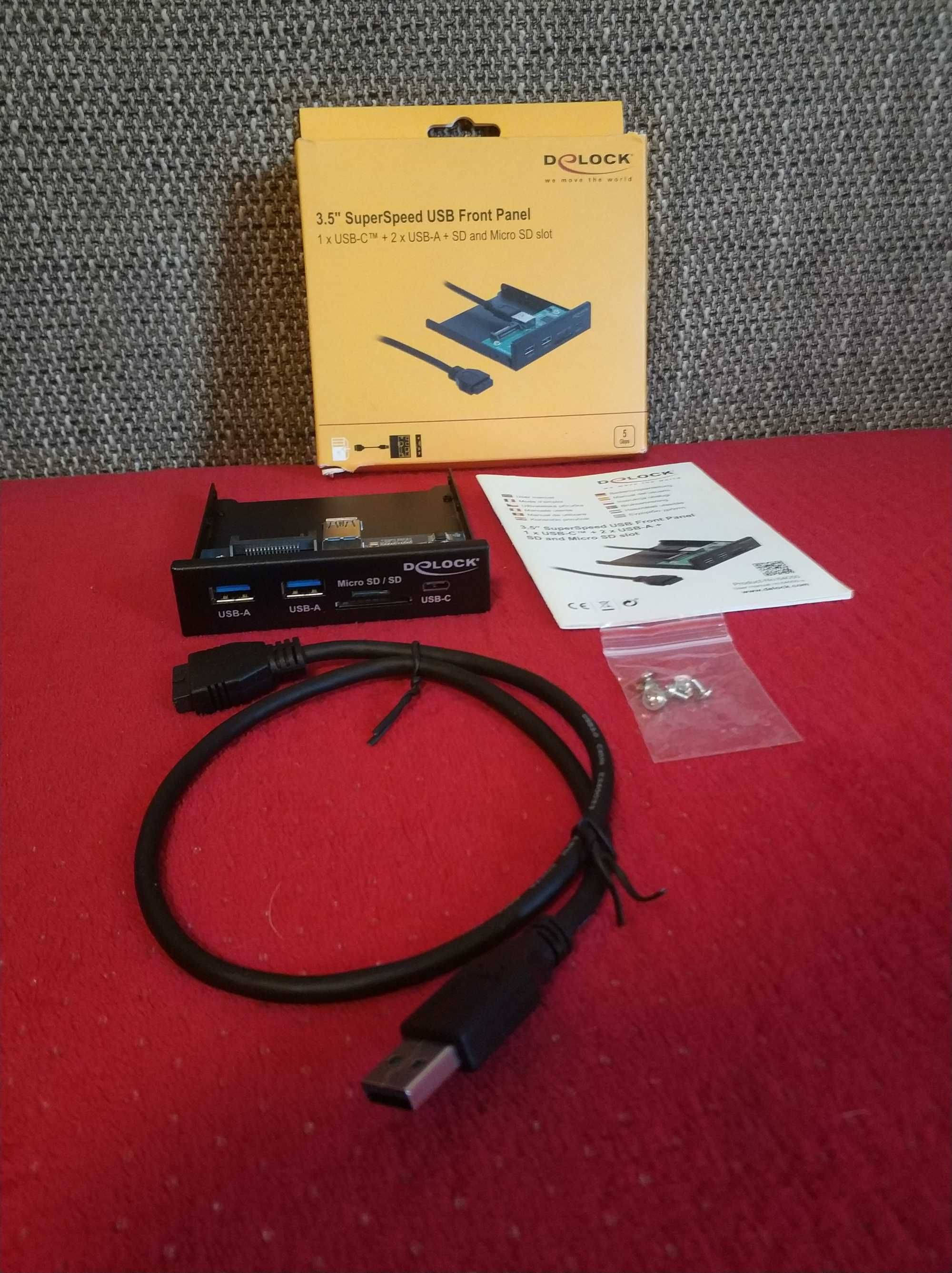 Panel Przedni Delock 3.5 cala czytnik kart port USB3.0 do Komputera PC