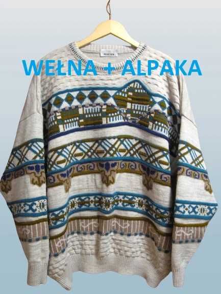 alpaka/wełna sweter vintage retro