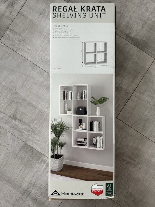 Nowy regal krata 72x72 bialy meblomster