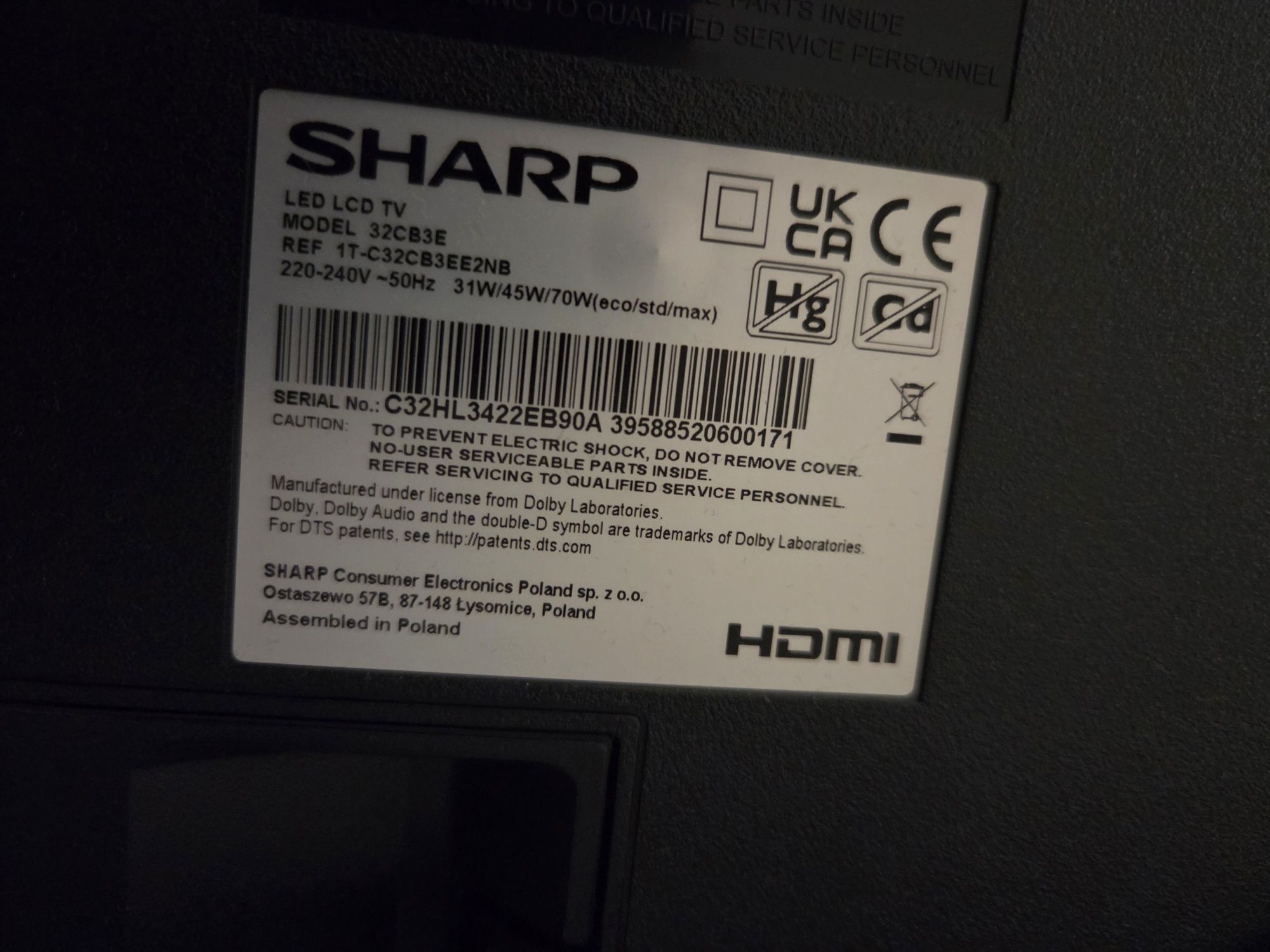 Telewizor Sharp 32 cale