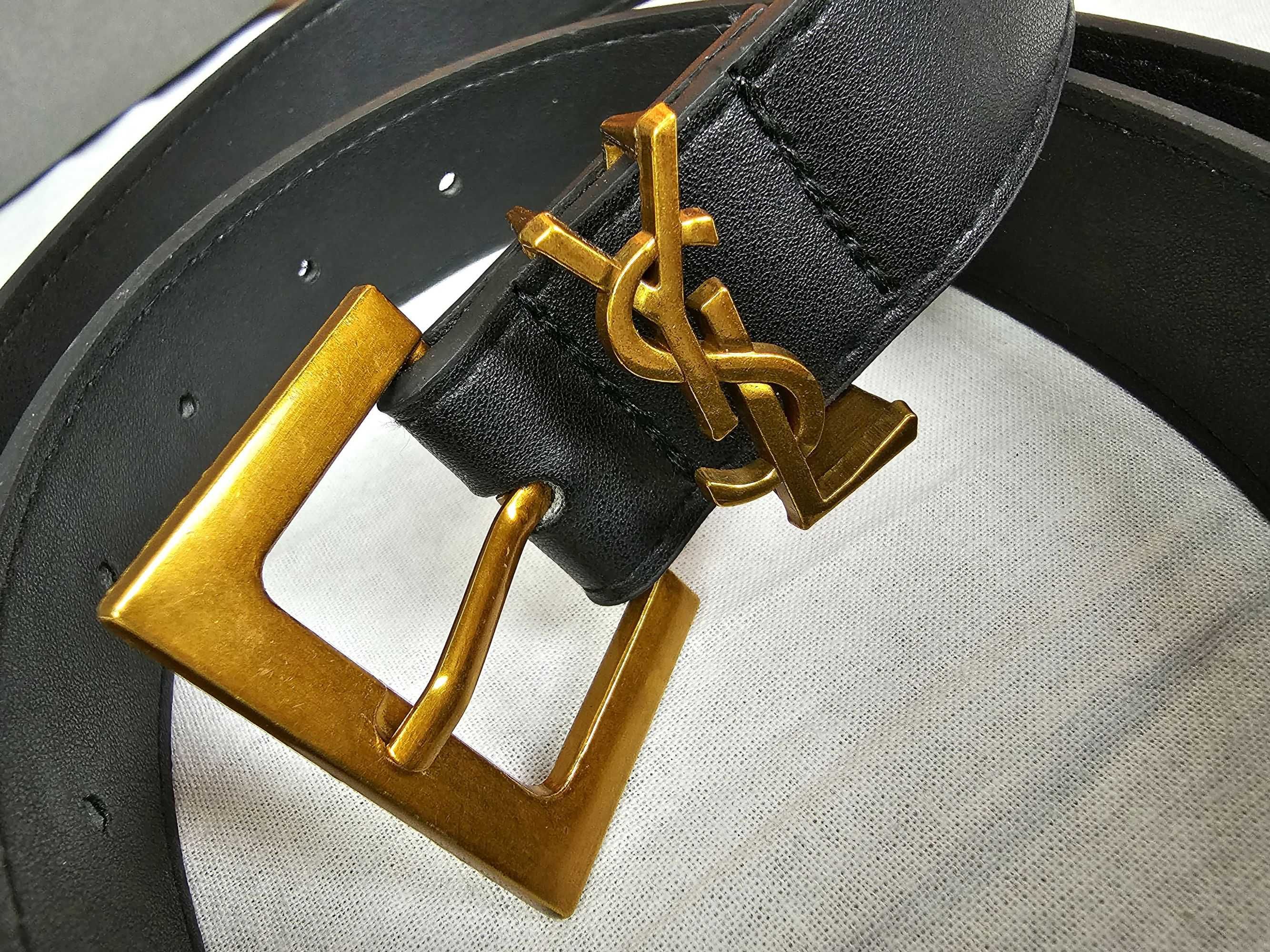 Pasek klamra YSL UNIKAT Paris nowość logowane