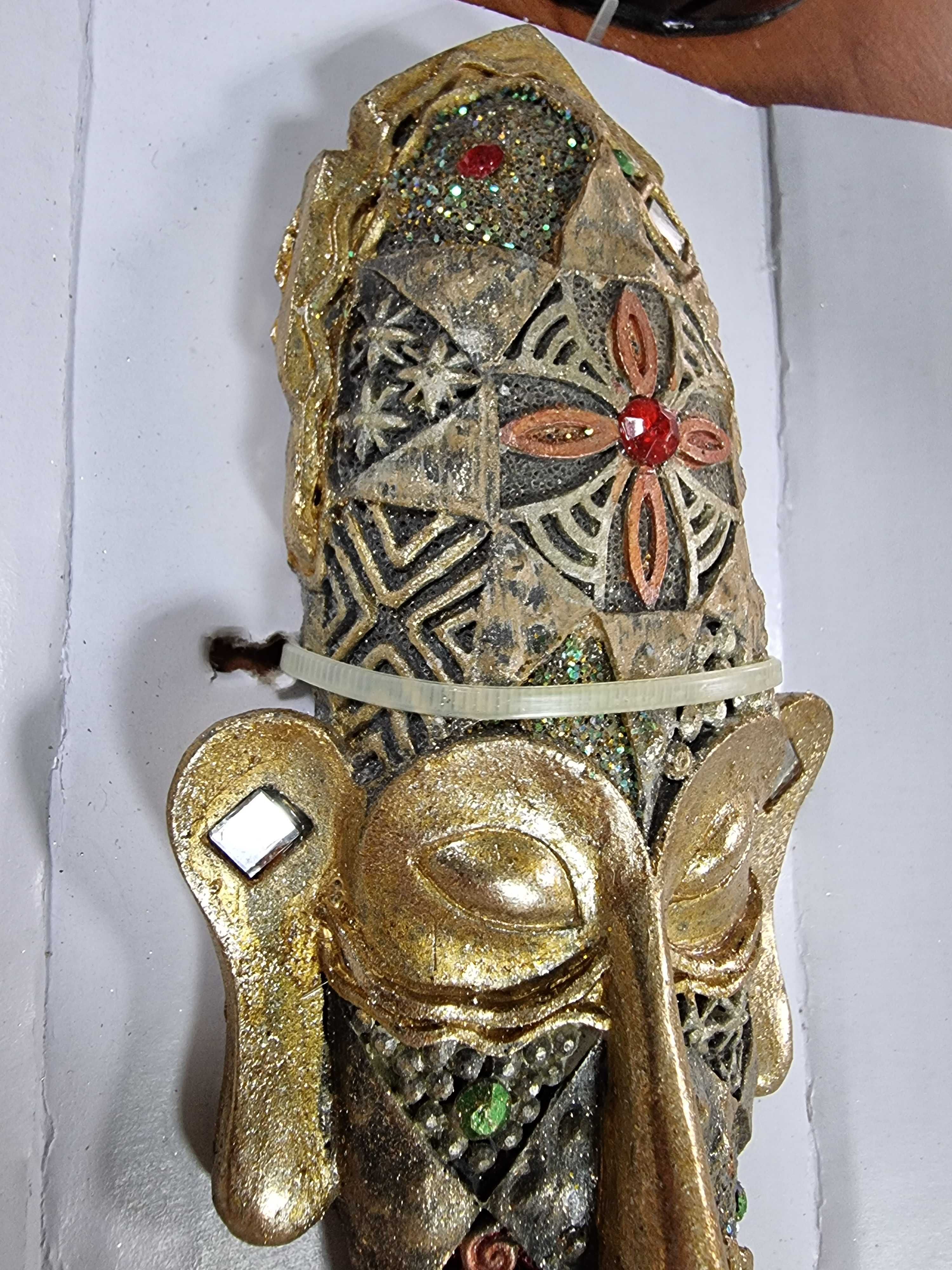 maski etniczne egzotyczne złote totem maska złota pozłacana z Bali