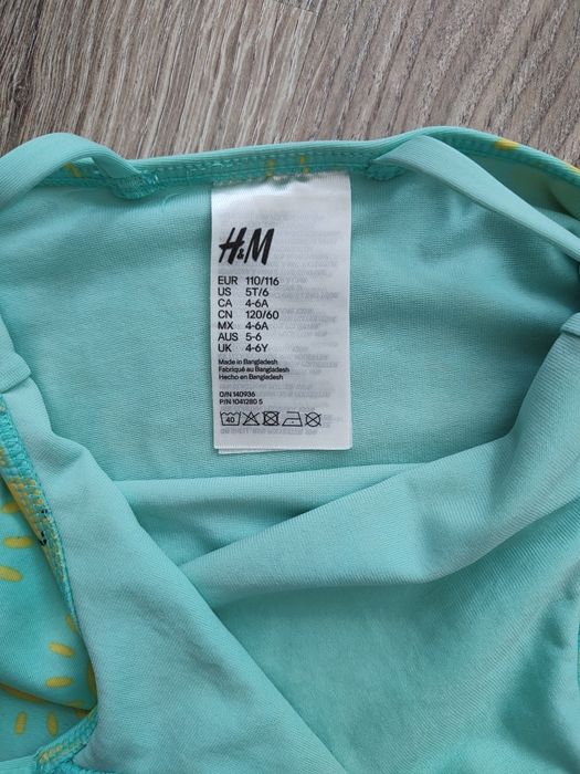 Strój kąpielowy jednoczęściowy H&M dziewczynka 110-116
