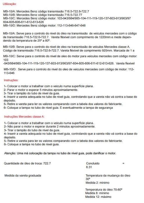 Conjunto 4 Varetas Óleo Mercedes REF. 809750