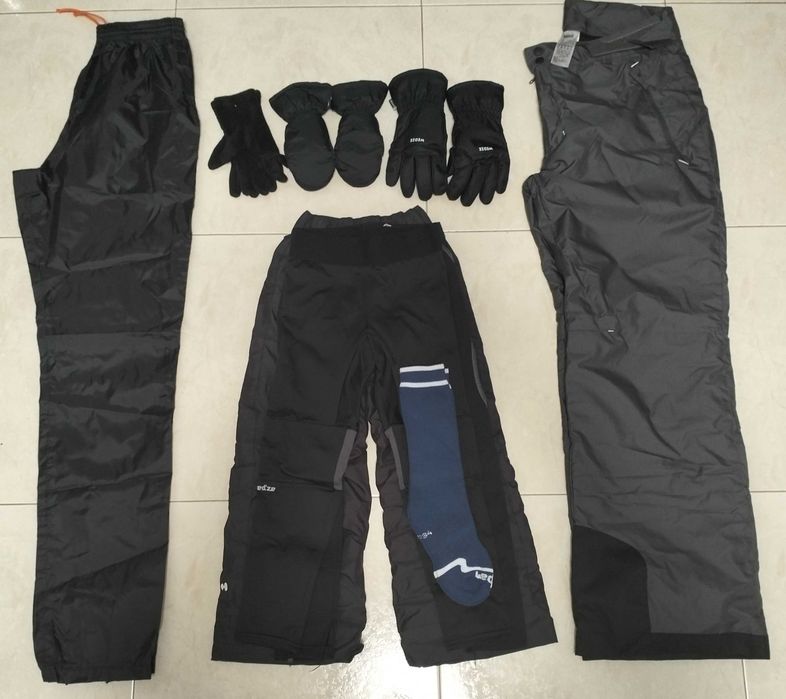 Conjunto familiar para ida à neve